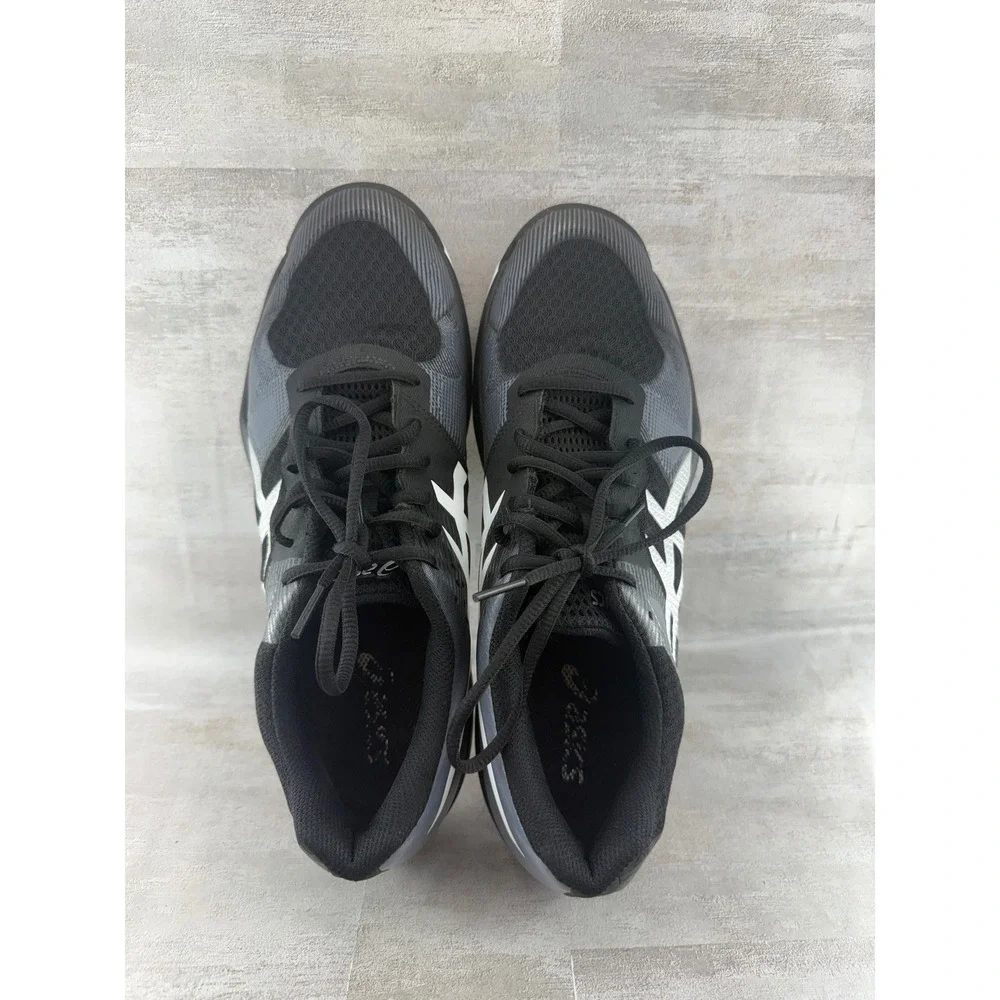 ASICS Gel-Tactic Women Volleyball Shoes Black Silver 1072A035 Sz US 10.5